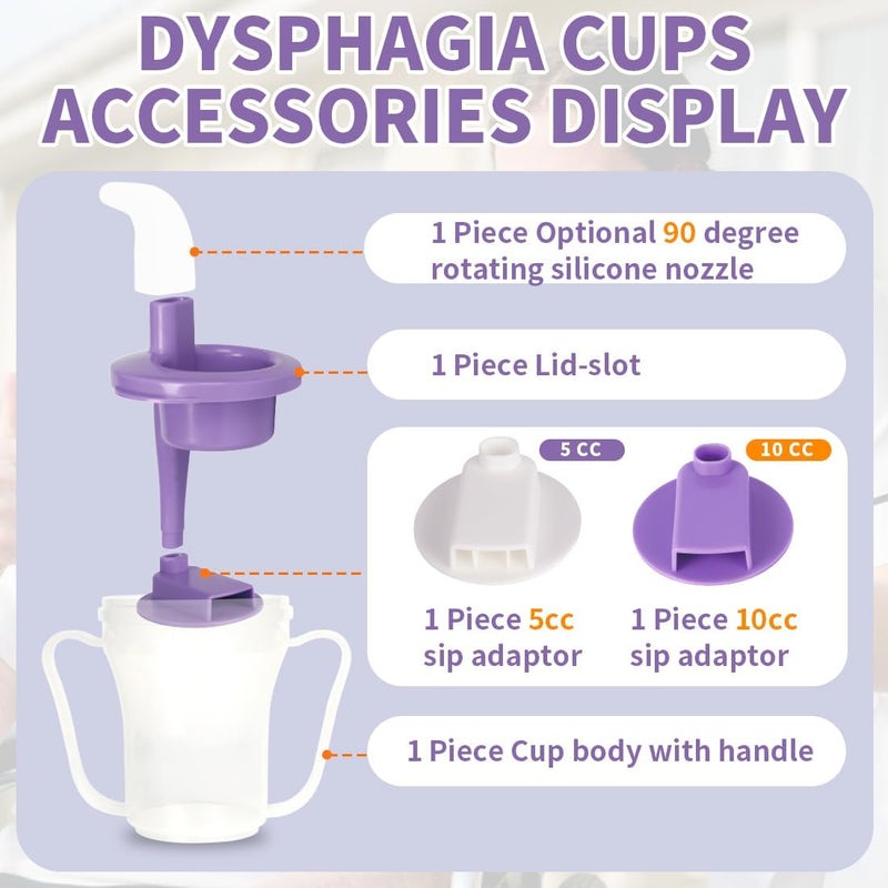 EZSLINGGLIDE Dysphagia Regulating Drinking Cup – Spill-Proof Adaptive Cup for Adults with Swallowing Difficulties, Elderly, Parkinson’s & Dementia Patients (Purple-Pack of 1 Count) - Image 4